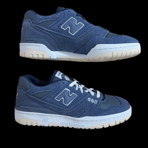New Balance 550 Navy Blue Suede & Mesh Sneakers Men’s Size 10.5 EUC 1X main image 12